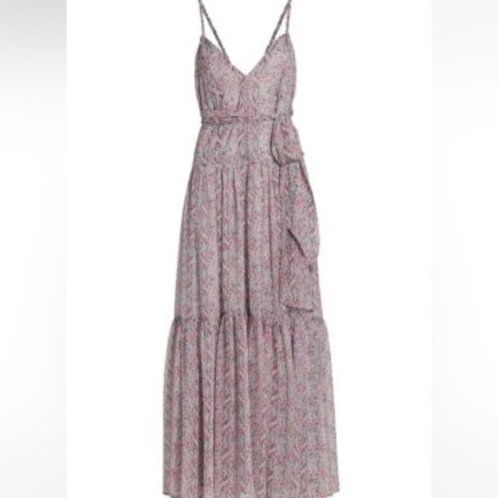 ASTR the Label Eartha Floral Maxi Dress in Blue & Pink Multi Ditsy. Size Medium - Picture 10 of 12